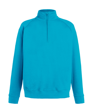 FELPA MEZZA ZIP LEGGERA ( FRUIT OF THE LOOM ) azzurro